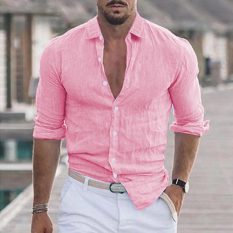 Men's Casual Linen Blend Button-Up Shirt - Armoire Melbourne