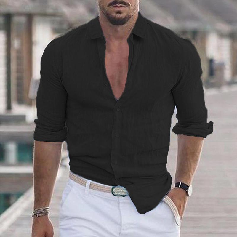 Men's Casual Linen Blend Button-Up Shirt - Armoire Melbourne