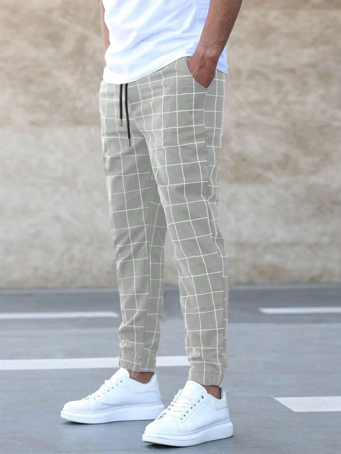 Men's Checked Cotton Pants - Armoire Melbourne