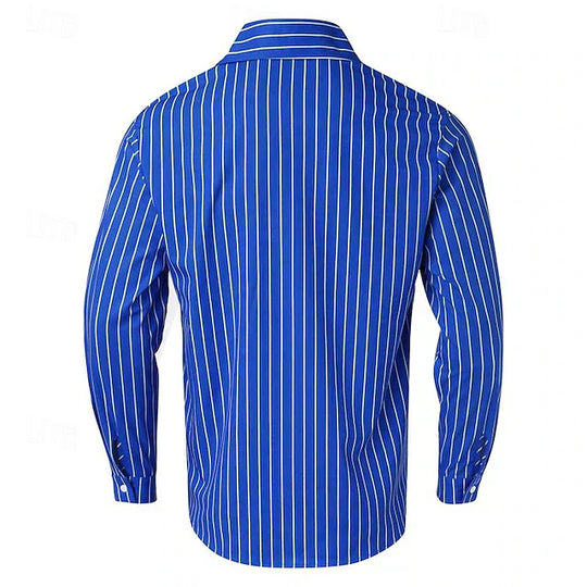 Men's Classic Striped Long Sleeve Shirt - Armoire Melbourne