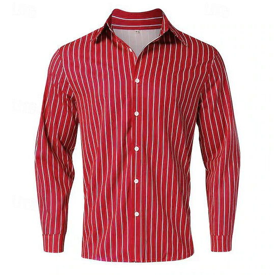 Men's Classic Striped Long Sleeve Shirt - Armoire Melbourne