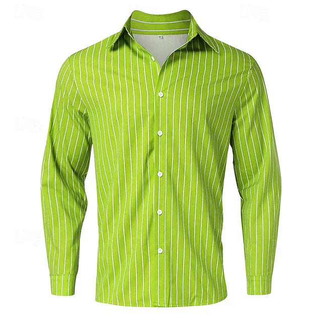 Men's Classic Striped Long Sleeve Shirt - Armoire Melbourne