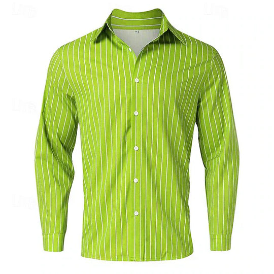 Men's Classic Striped Long Sleeve Shirt - Armoire Melbourne