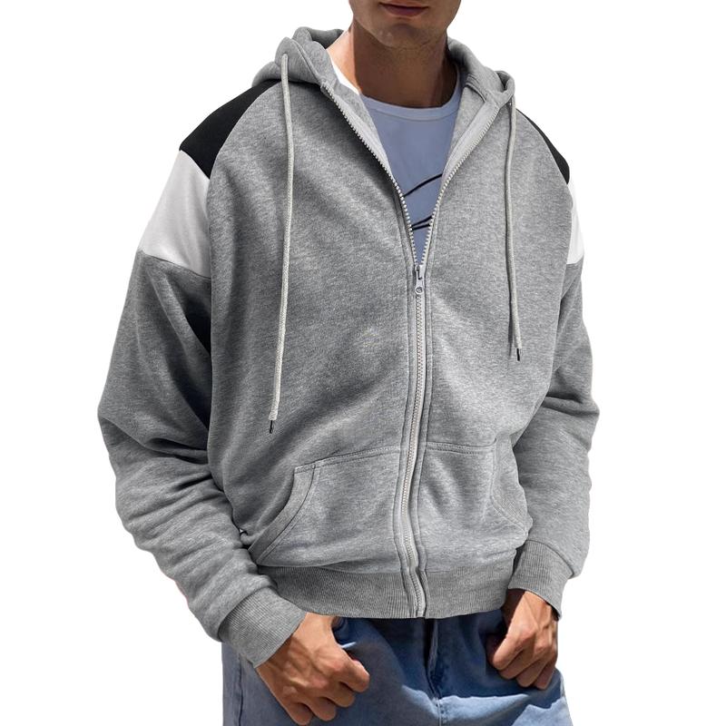 Men's Color-Block Zip-Up Hoodie - Armoire Melbourne