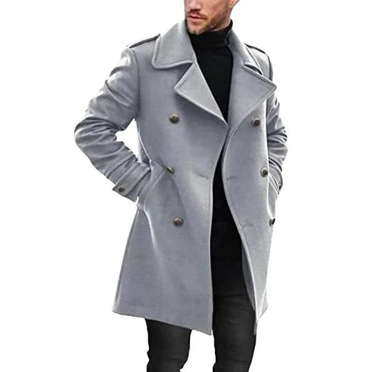 Men's Double Breasted Mid-Length Coat - Armoire Melbourne