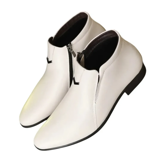 Men's Elegant Leather Ankle Boots with Zip Closure - Armoire Melbourne