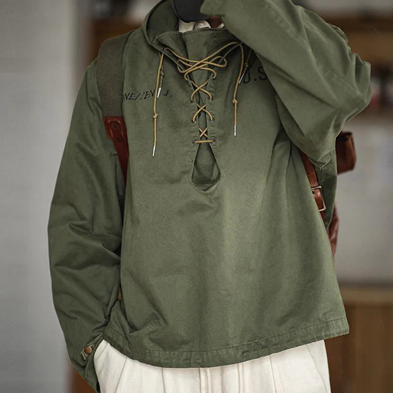 Men's Lace-Up Anorak Jacket | Durable Fabric | Rugged and Functional - Armoire Melbourne