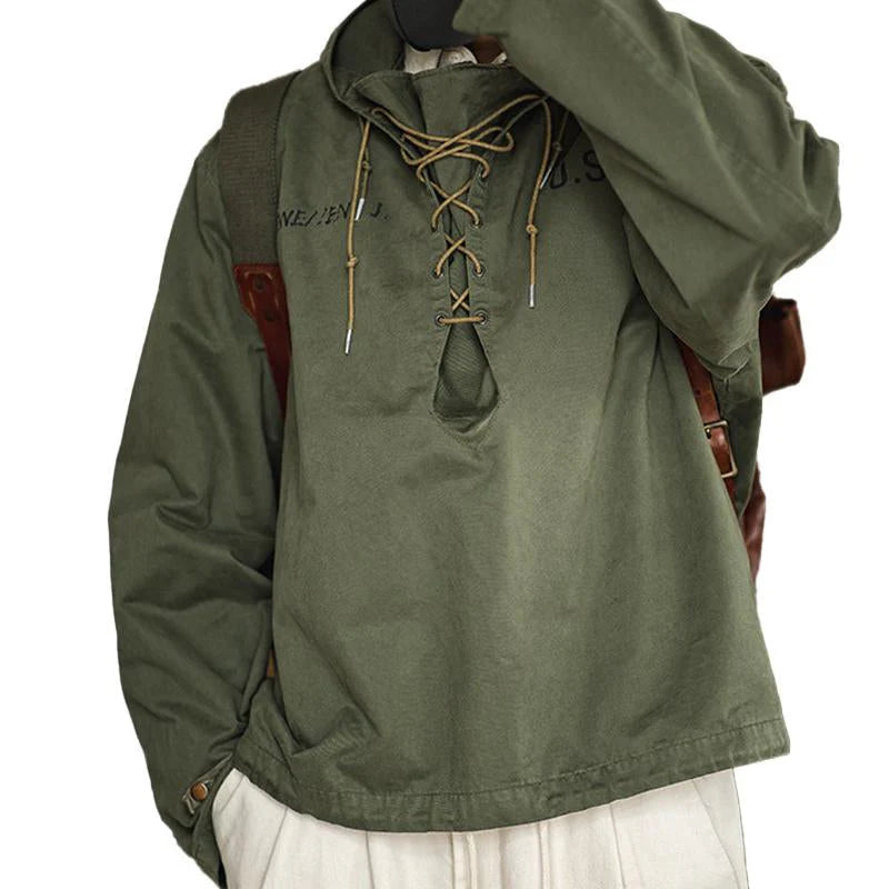 Men's Lace-Up Anorak Jacket | Durable Fabric | Rugged and Functional - Armoire Melbourne