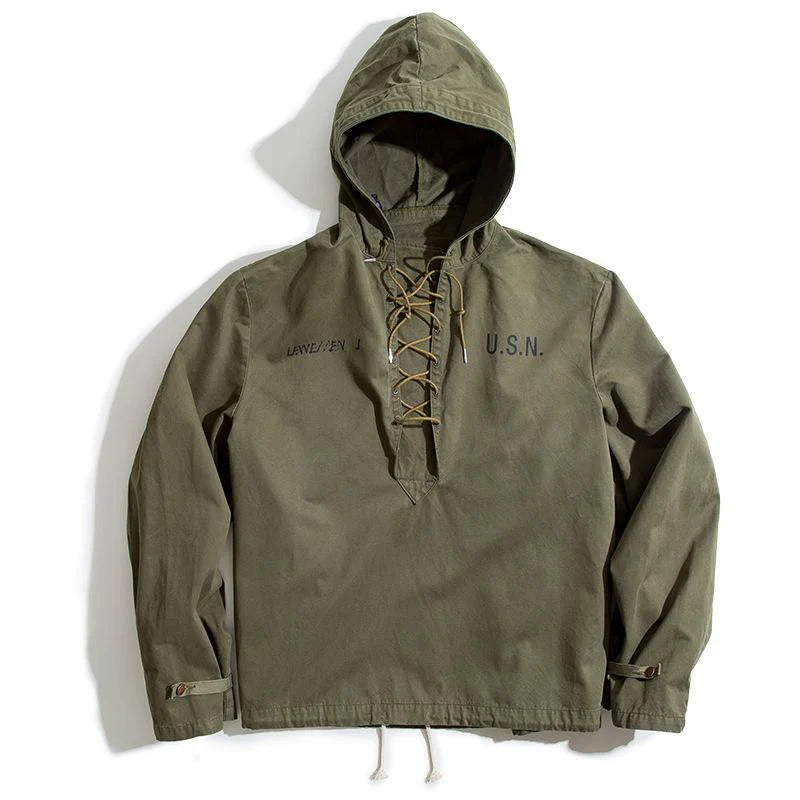 Men's Lace-Up Anorak Jacket | Durable Fabric | Rugged and Functional - Armoire Melbourne