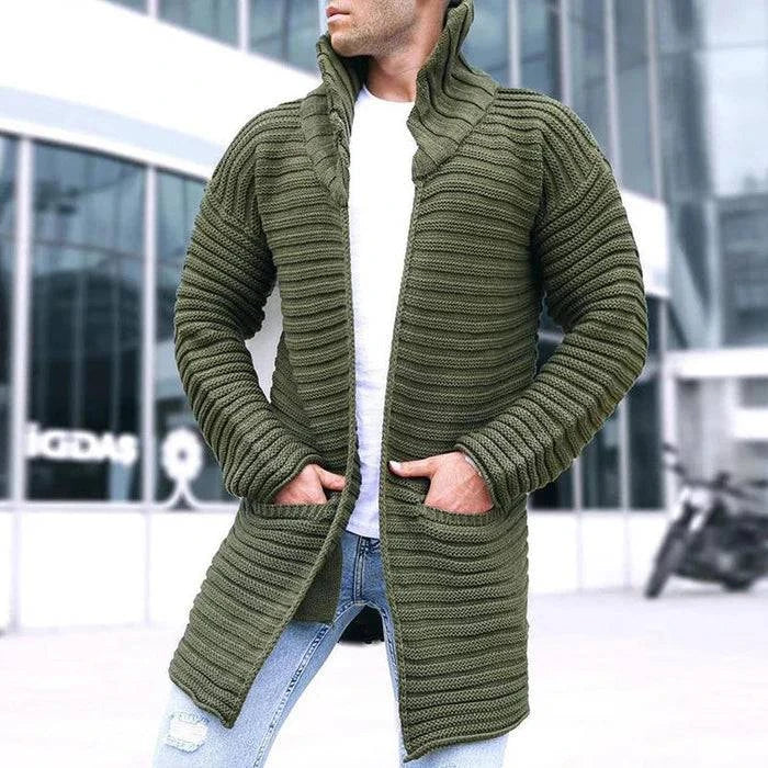 Men's Long Ribbed Cardigan - Armoire Melbourne