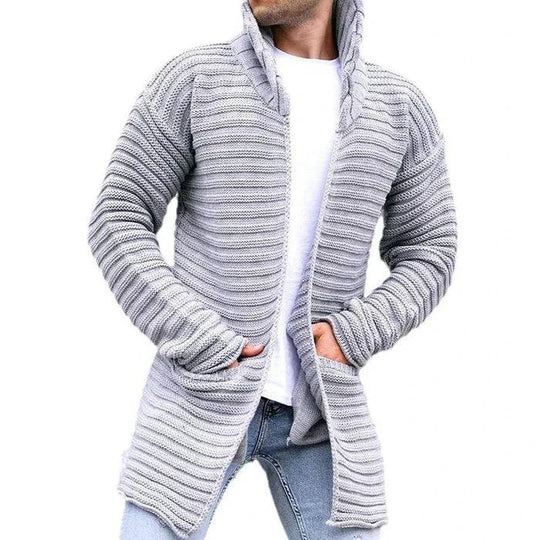 Men's Long Ribbed Cardigan - Armoire Melbourne