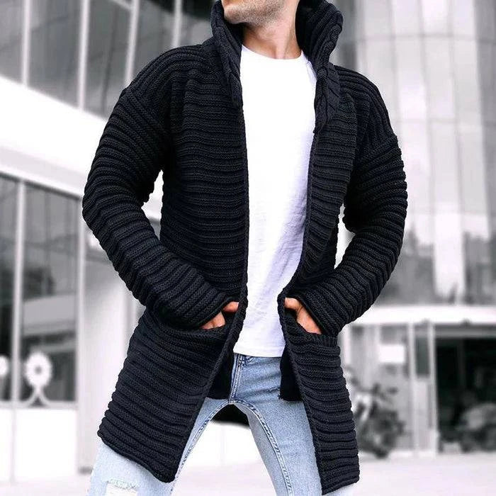 Men's Long Ribbed Cardigan - Armoire Melbourne