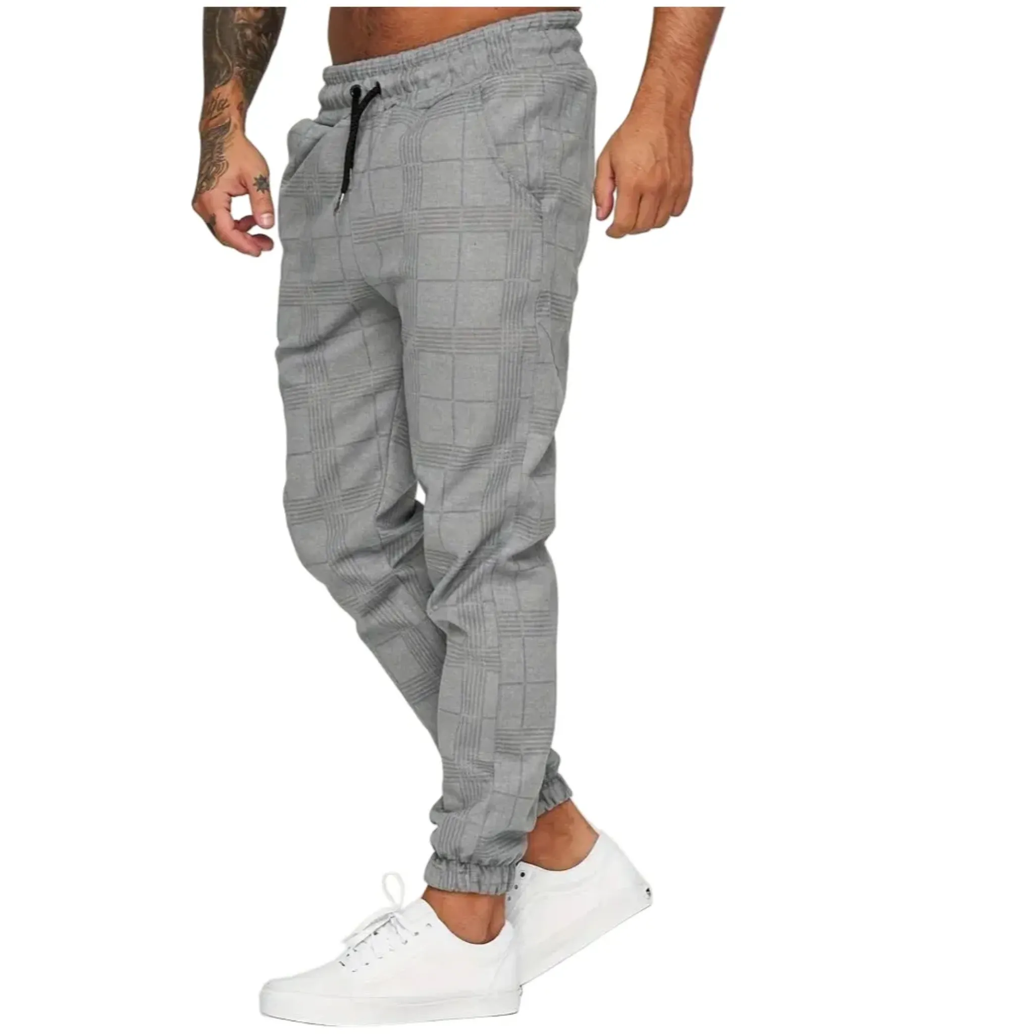 Men's Plaid Joggers with Tapered Fit - Armoire Melbourne