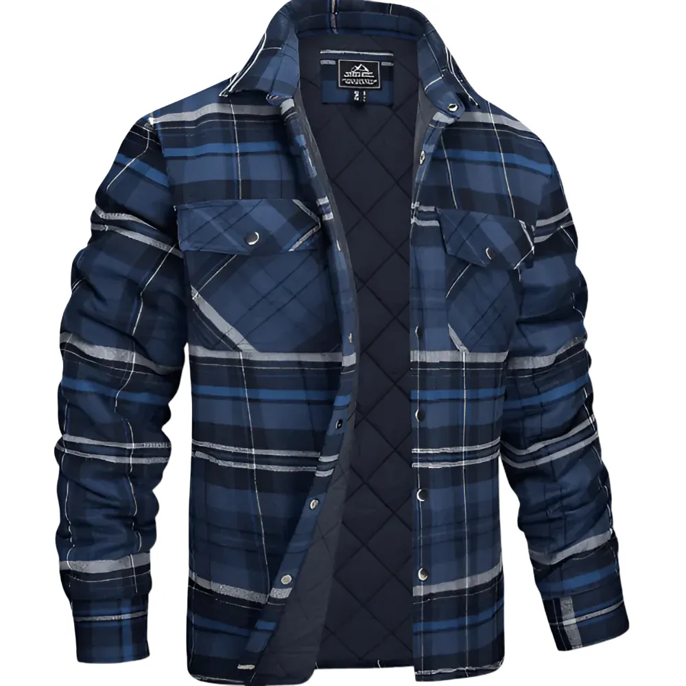 Men's Plaid Quilted Jacket - Armoire Melbourne
