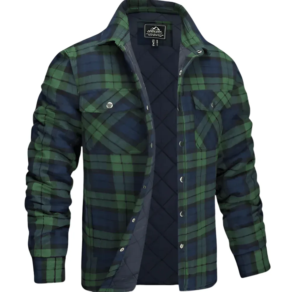 Men's Plaid Quilted Jacket - Armoire Melbourne