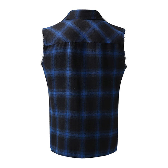 Men's Plaid Sleeveless Shirt - Armoire Melbourne