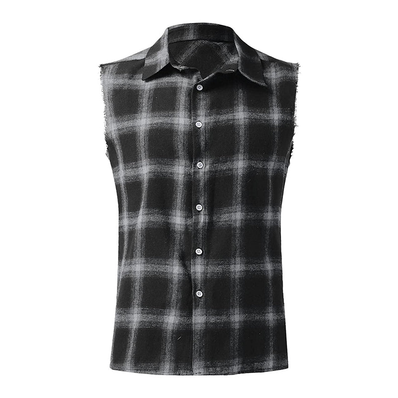 Men's Plaid Sleeveless Shirt - Armoire Melbourne