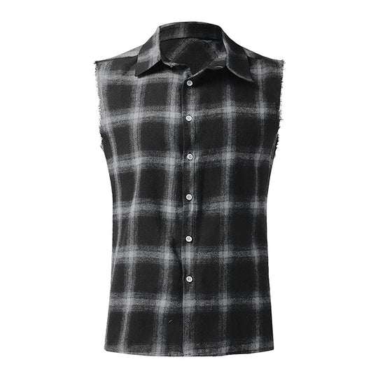 Men's Plaid Sleeveless Shirt - Armoire Melbourne