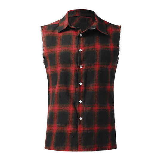 Men's Plaid Sleeveless Shirt - Armoire Melbourne