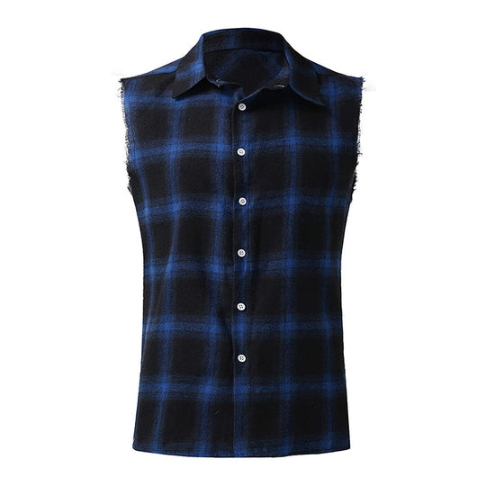Men's Plaid Sleeveless Shirt - Armoire Melbourne