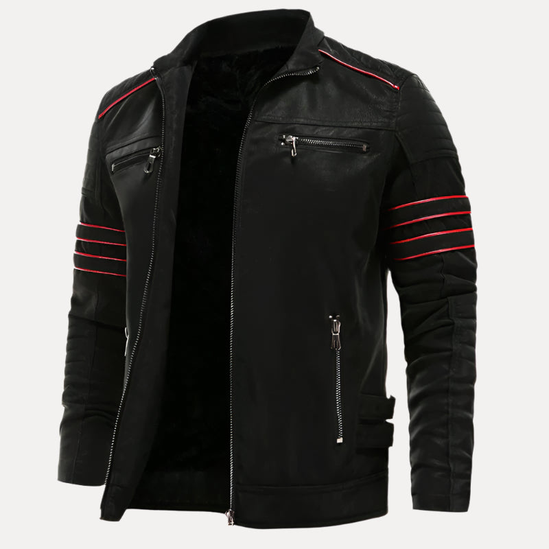 Men's Racer-Style Leather Jacket | Sleek & Edgy Design - Armoire Melbourne