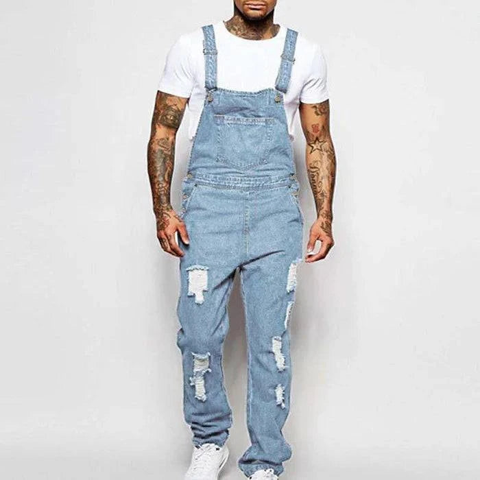 Men's Ripped Denim Overalls - Armoire Melbourne