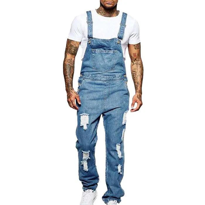 Men's Ripped Denim Overalls - Armoire Melbourne