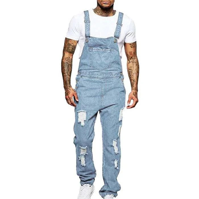 Men's Ripped Denim Overalls - Armoire Melbourne