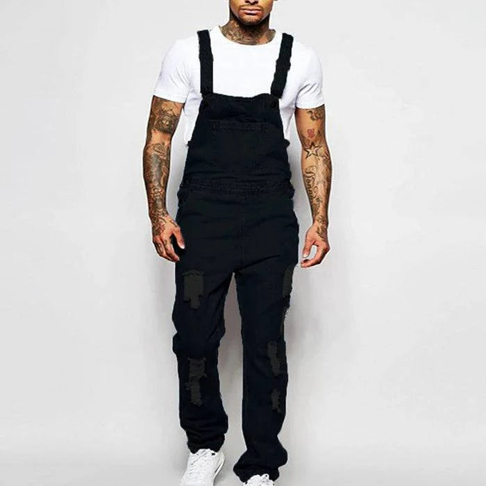 Men's Ripped Denim Overalls - Armoire Melbourne