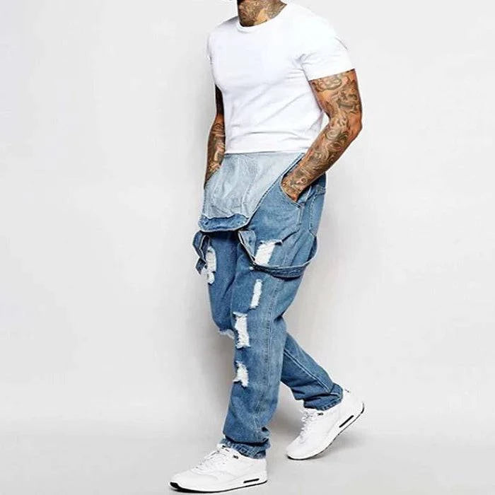 Men's Ripped Denim Overalls - Armoire Melbourne