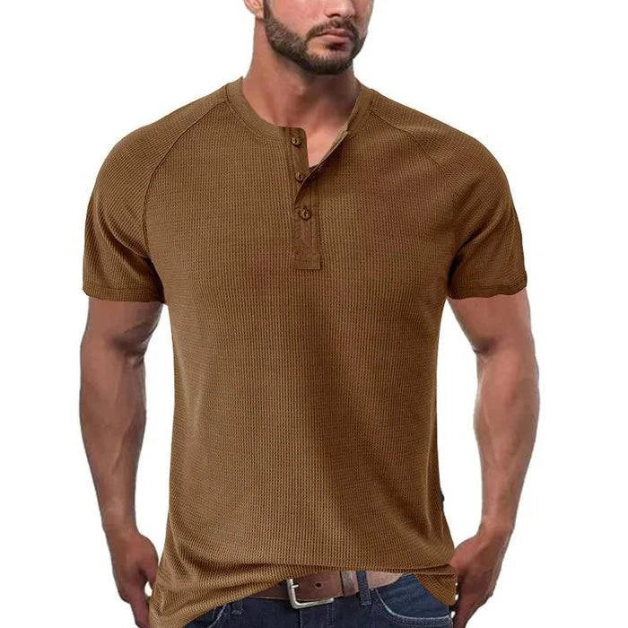 Men's Short Sleeve Henley T-Shirt - Armoire Melbourne