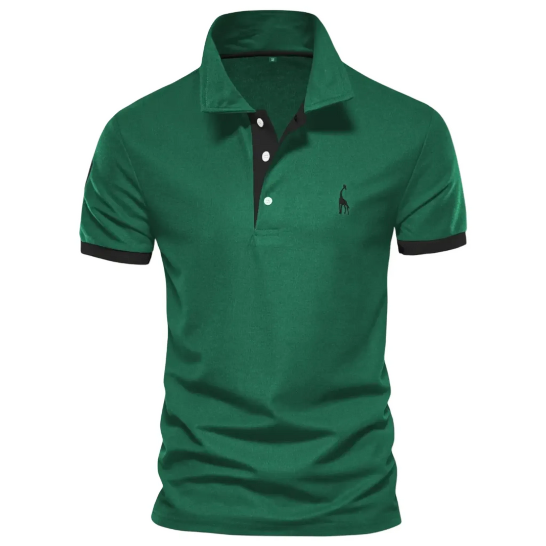 Men’s Short Sleeve Polo with Embroidered Logo - Armoire Melbourne