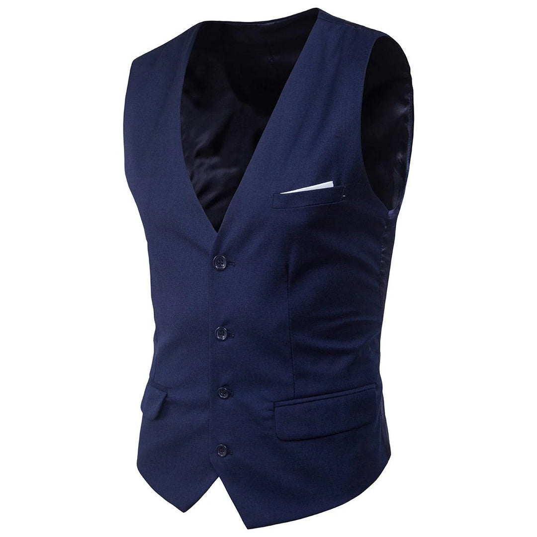 Men's Slim-Fit Formal Vest | V-Neck Design | Lightweight and Versatile - Armoire Melbourne