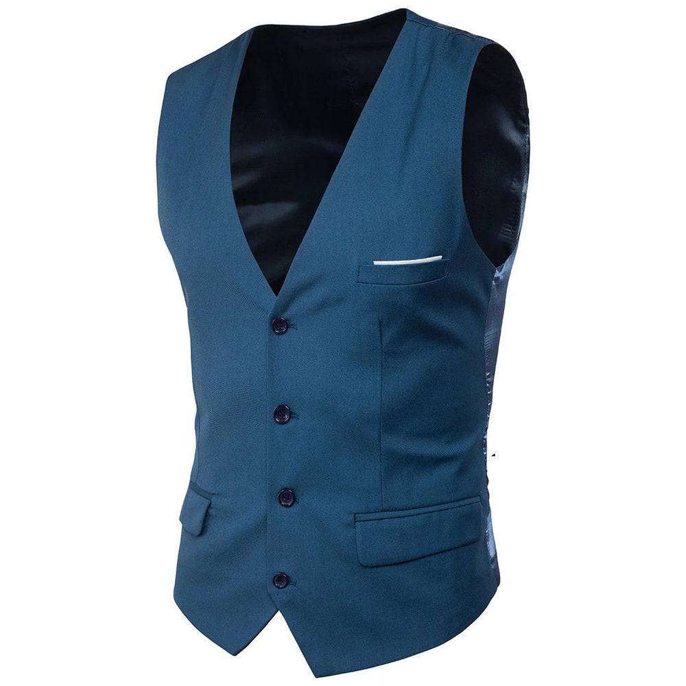 Men's Slim-Fit Formal Vest | V-Neck Design | Lightweight and Versatile - Armoire Melbourne