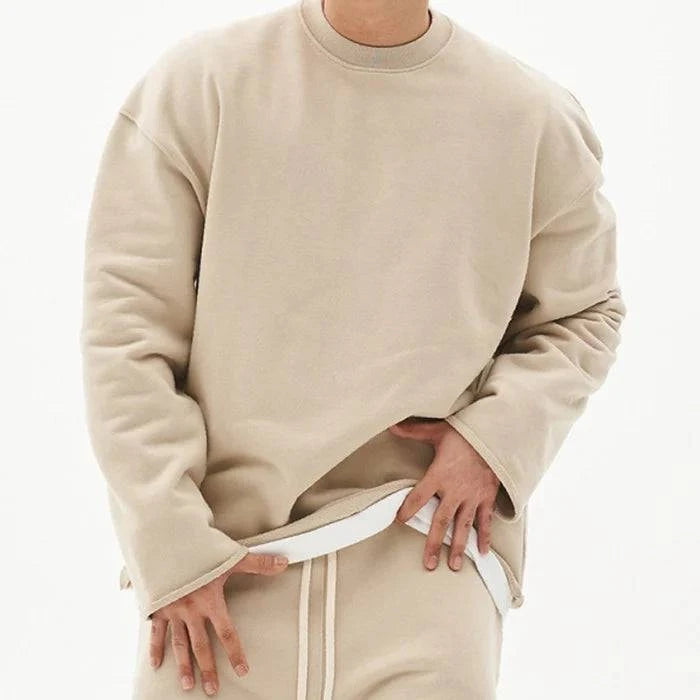 Men's Solid Color Loose Fit Sweatshirt - Armoire Melbourne