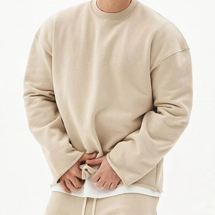 Men's Solid Color Loose Fit Sweatshirt - Armoire Melbourne