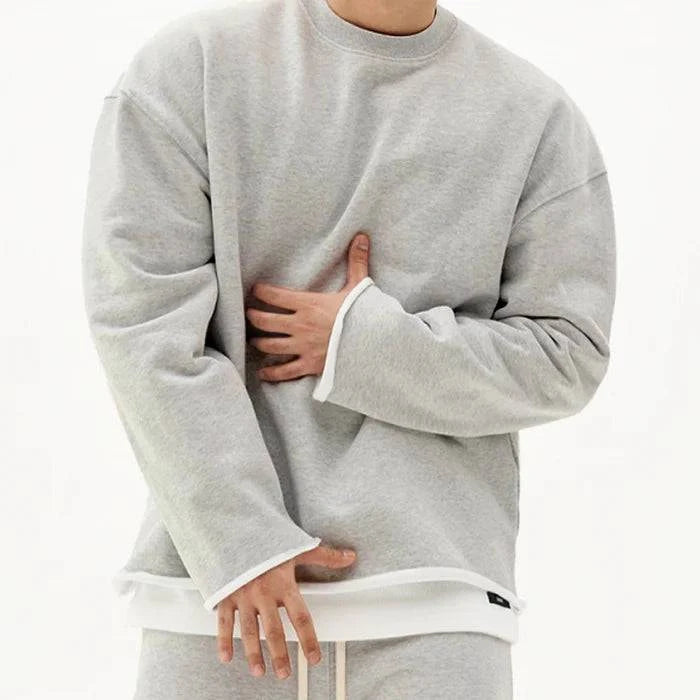 Men's Solid Color Loose Fit Sweatshirt - Armoire Melbourne
