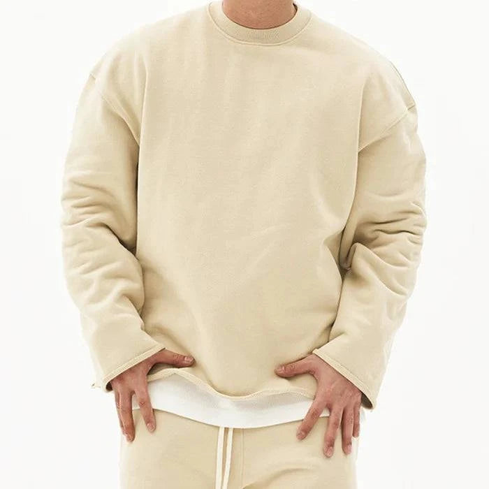 Men's Solid Color Loose Fit Sweatshirt - Armoire Melbourne