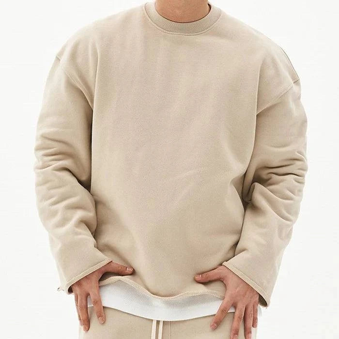 Men's Solid Color Loose Fit Sweatshirt - Armoire Melbourne