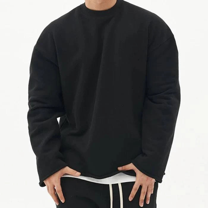 Men's Solid Color Loose Fit Sweatshirt - Armoire Melbourne