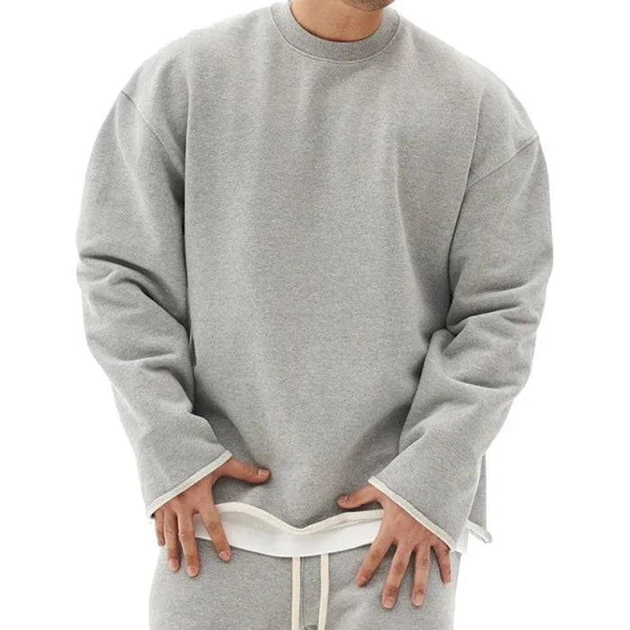 Men's Solid Color Loose Fit Sweatshirt - Armoire Melbourne