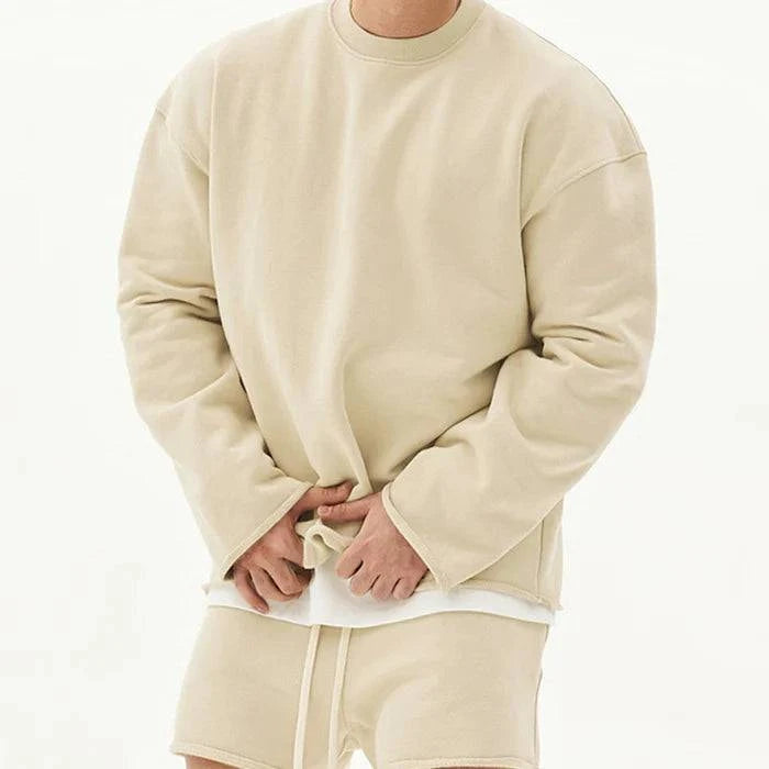 Men's Solid Color Loose Fit Sweatshirt - Armoire Melbourne