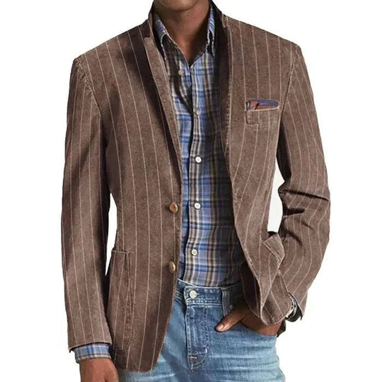 Men's Striped Single-Breasted Blazer - Armoire Melbourne