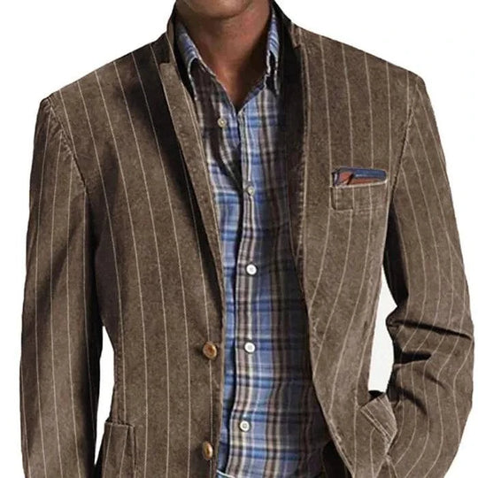 Men's Striped Single-Breasted Blazer - Armoire Melbourne