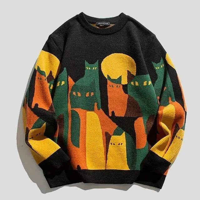 Men's Stylish Cat Sweater - Armoire Melbourne