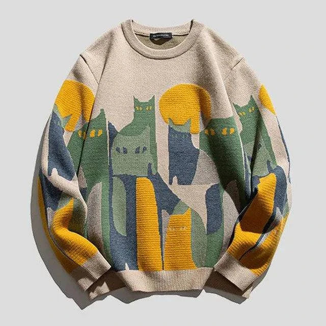 Men's Stylish Cat Sweater - Armoire Melbourne