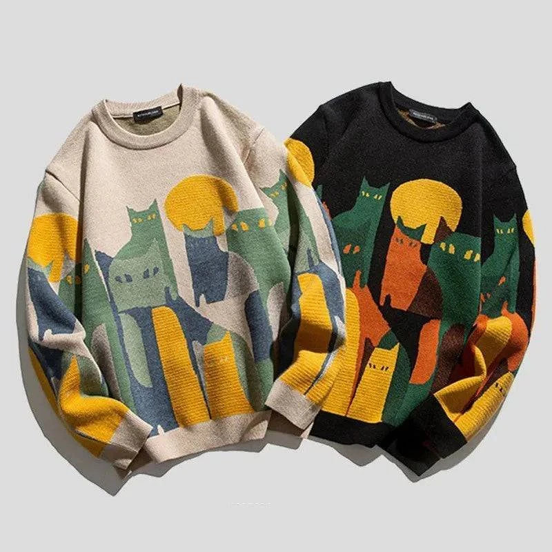 Men's Stylish Cat Sweater - Armoire Melbourne