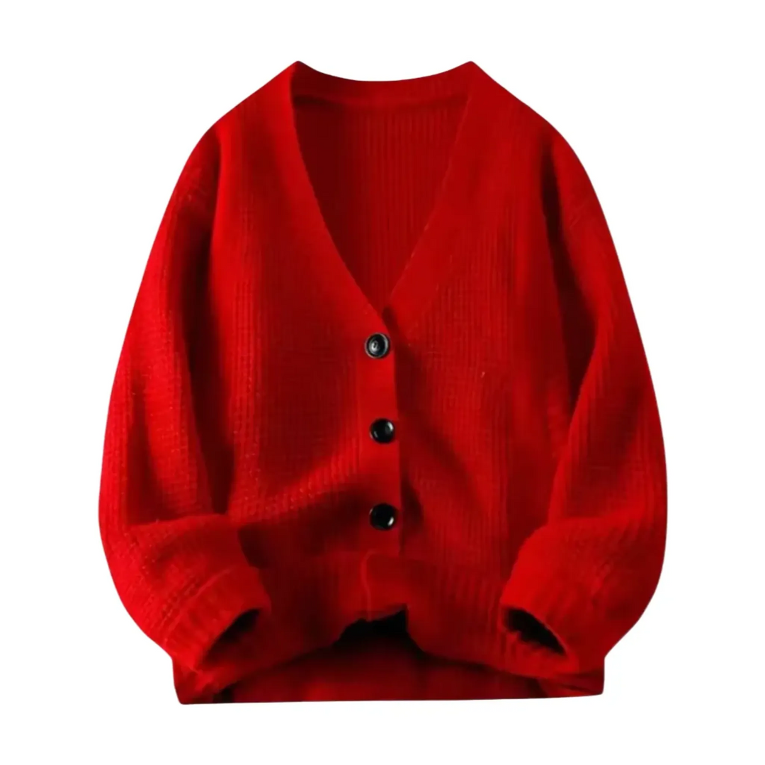 Men's V-Neck Cozy Knit Cardigan - Armoire Melbourne