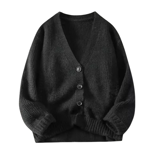 Men's V-Neck Cozy Knit Cardigan - Armoire Melbourne