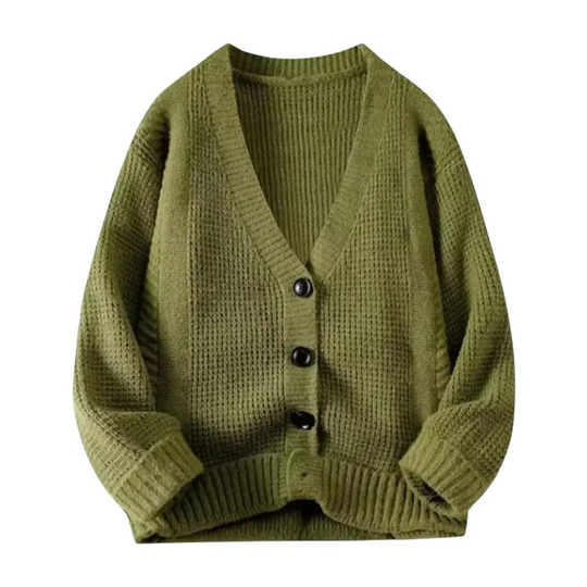 Men's V-Neck Cozy Knit Cardigan - Armoire Melbourne